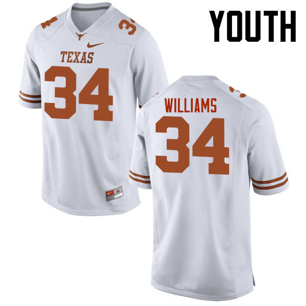 Youth #34 Ricky Williams Texas Longhorns College Football Jerseys-White